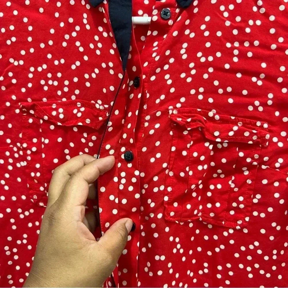 ANTHROPOLOGIE Maeve Polka Dot Bagatelle Blouse Size 0 - Picture 5 of 9